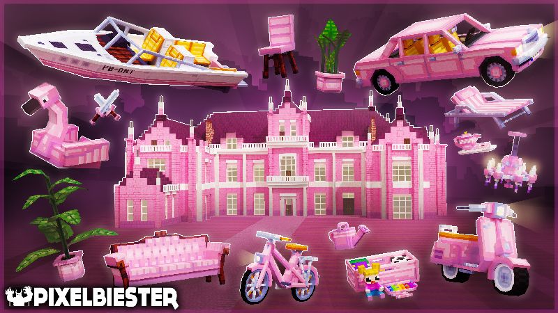 Pink Villa on the Minecraft Marketplace by Pixelbiester