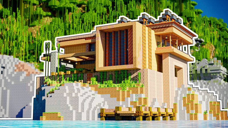 Deluxe Tropical Mansion on the Minecraft Marketplace by CrackedCubes