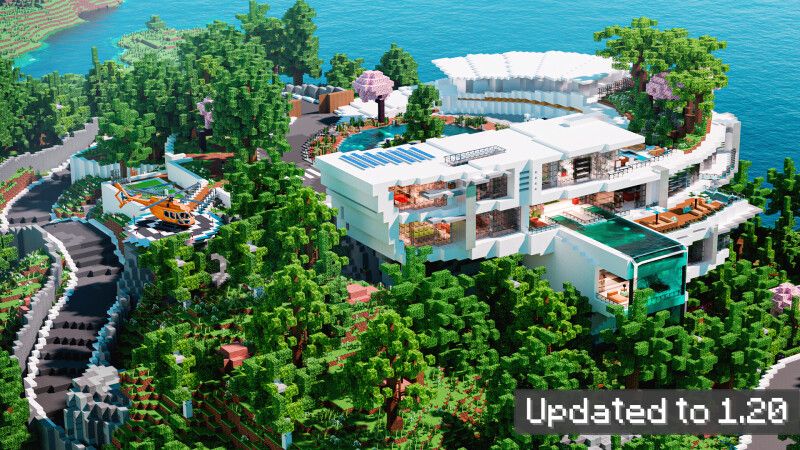 Modern Hill Mansion on the Minecraft Marketplace by CrackedCubes