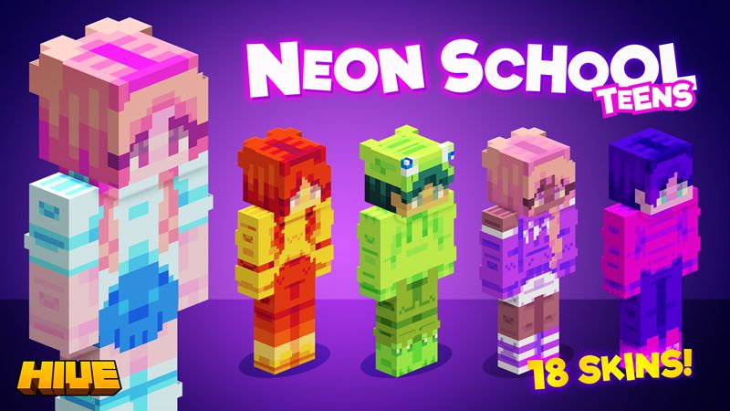 Neon School Teens on the Minecraft Marketplace by The Hive Neon School Teens on the Minecraft Marketplace by The Hive
