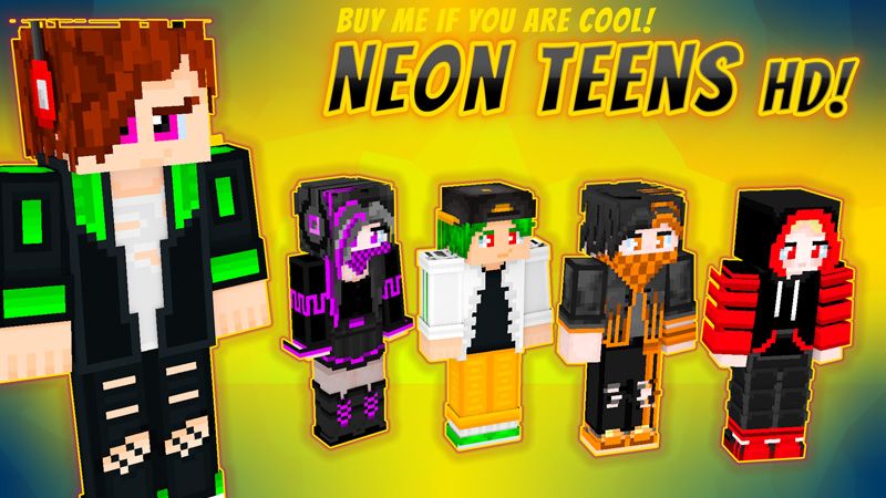 Neon Teens HD by VoxelBlocks (Minecraft Skin Pack) - Minecraft ...