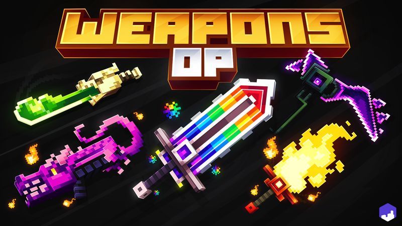OP Weapons on the Minecraft Marketplace by Block Factory