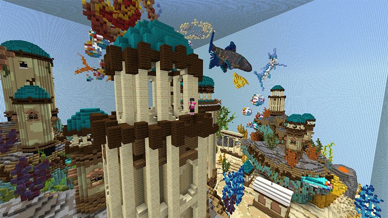 Giant Fish Tank Skyblock by Pickaxe Studios