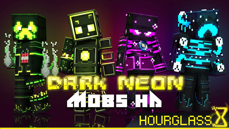 Dark Neon Mobs on the Minecraft Marketplace by Hourglass Studios Dark Neon Mobs on the Minecraft Marketplace by Hourglass Studios