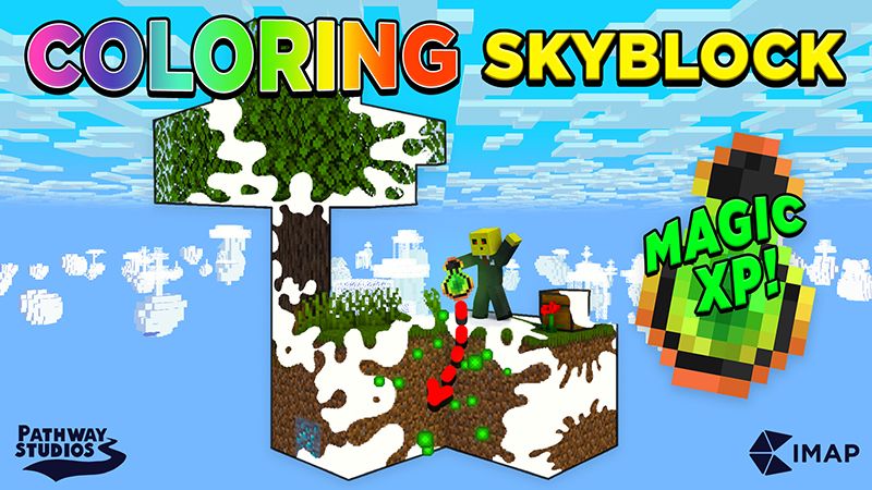 Coloring Skyblock on the Minecraft Marketplace by Pathway Studios