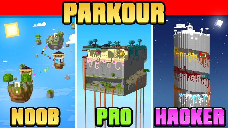 Parkour: Noob vs Pro vs Hacker