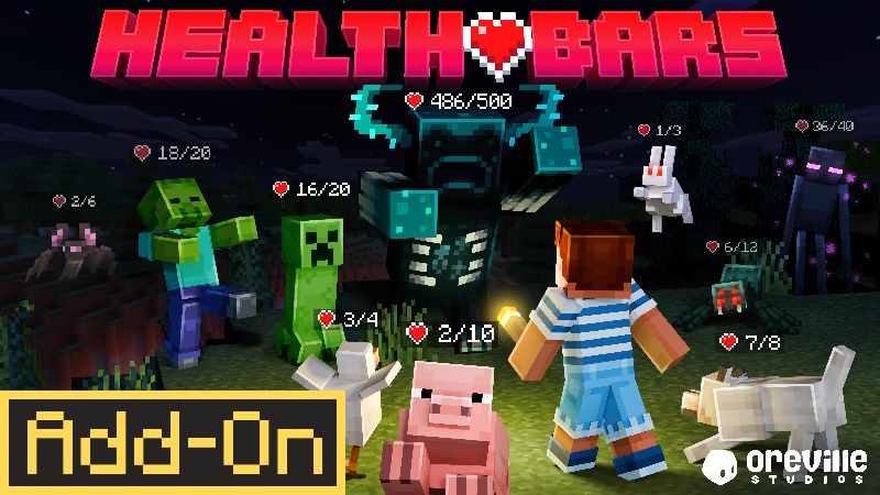 Health Bars AddOn on the Minecraft Marketplace by Oreville Studios