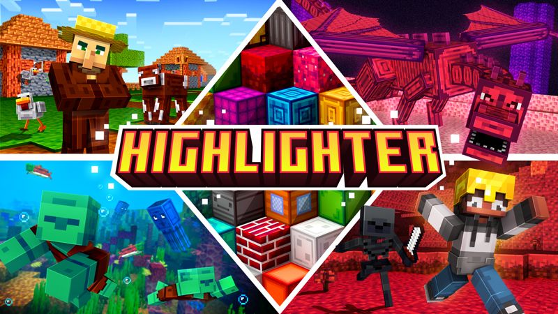 Highlighter Texture Pack on the Minecraft Marketplace by Giggle Block Studios Highlighter Texture Pack on the Minecraft Marketplace by Giggle Block Studios