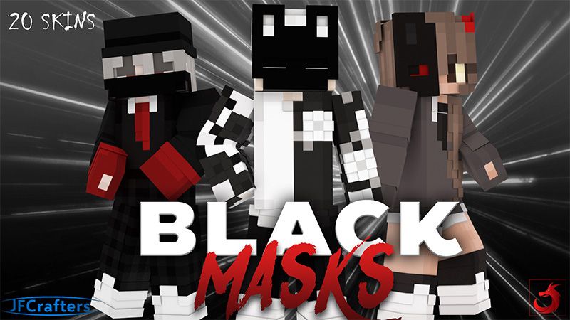 Black Masks on the Minecraft Marketplace by JFCrafters Black Masks on the Minecraft Marketplace by JFCrafters
