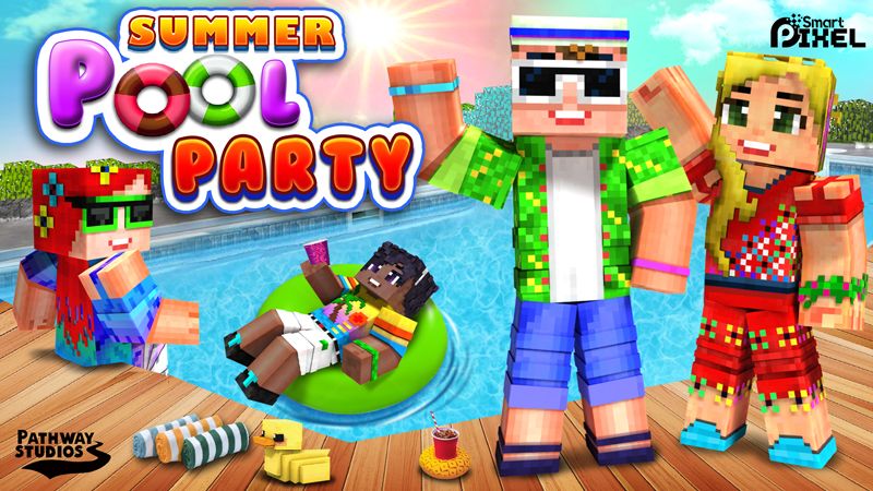 Summer Pool Party on the Minecraft Marketplace by Pathway Studios Summer Pool Party on the Minecraft Marketplace by Pathway Studios