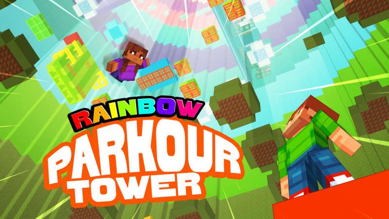 Rainbow Parkour Tower on the Minecraft Marketplace by RareLoot
