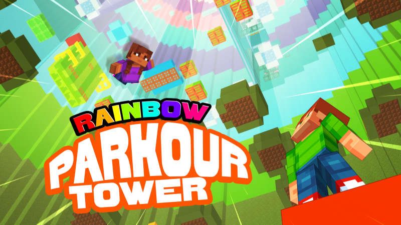 Rainbow Parkour Tower on the Minecraft Marketplace by RareLoot Rainbow Parkour Tower on the Minecraft Marketplace by RareLoot