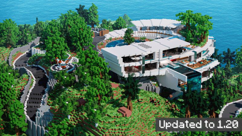 Modern Hill Mansion on the Minecraft Marketplace by CrackedCubes