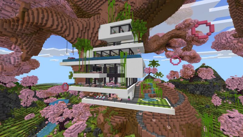 Cherry Tree Mega Mansion by CrackedCubes