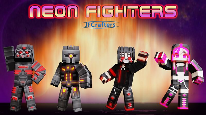 Neon Fighters on the Minecraft Marketplace by JFCrafters Neon Fighters on the Minecraft Marketplace by JFCrafters