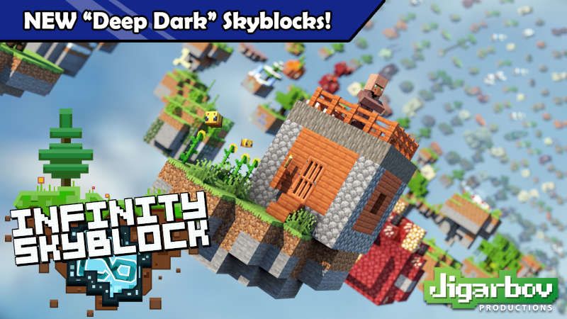 Infinity Skyblock on the Minecraft Marketplace by Jigarbov Productions Infinity Skyblock on the Minecraft Marketplace by Jigarbov Productions