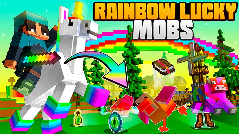 Rainbow Lucky Mobs on the Minecraft Marketplace by 2-Tail Productions