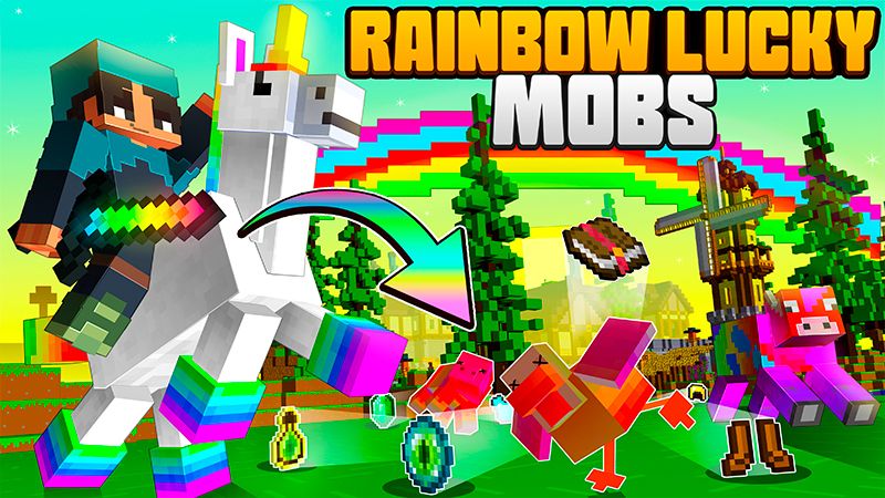 Rainbow Lucky Mobs on the Minecraft Marketplace by 2-Tail Productions Rainbow Lucky Mobs on the Minecraft Marketplace by 2-Tail Productions