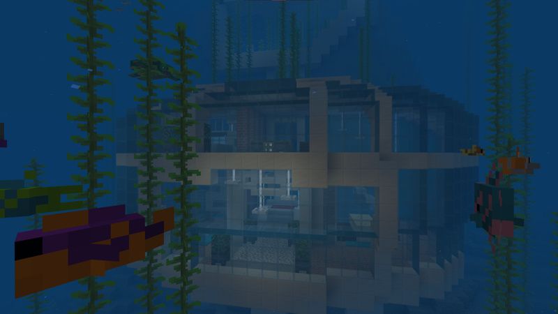 Underwater Cliffside House by Pixelusion