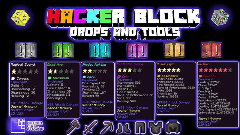 Hacker Block Drops And Tools on the Minecraft Marketplace by Netherpixel