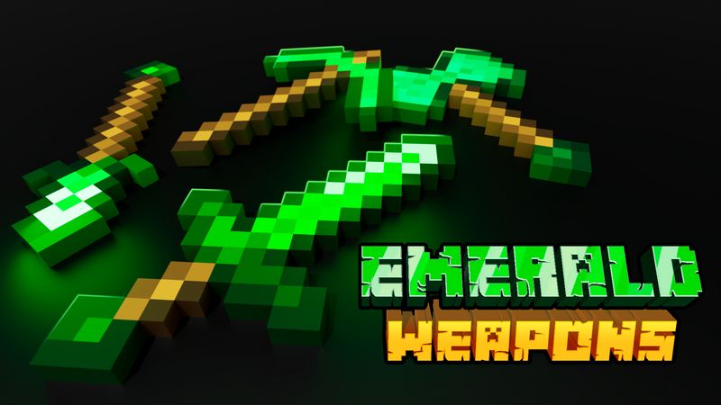 Emerald Weapons on the Minecraft Marketplace by VoxelBlocks Emerald Weapons on the Minecraft Marketplace by VoxelBlocks