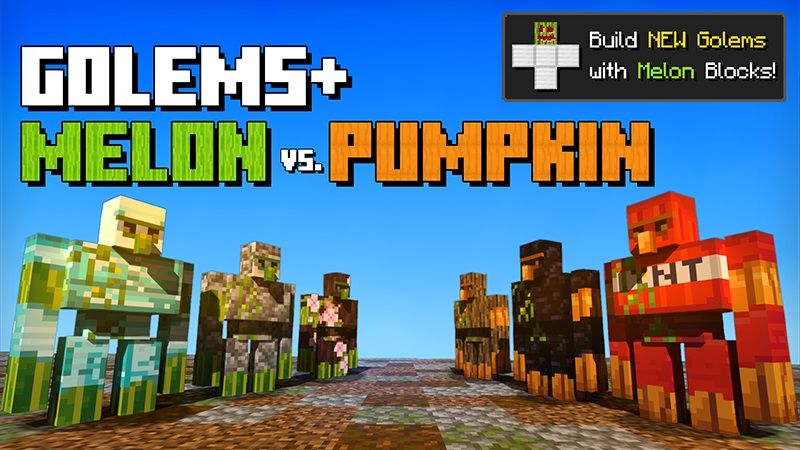 Golems Melon Vs Pumpkin on the Minecraft Marketplace by Lifeboat