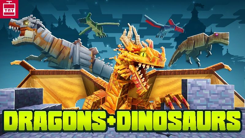 Dragons Dinosaurs on the Minecraft Marketplace by TNTgames Dragons Dinosaurs on the Minecraft Marketplace by TNTgames