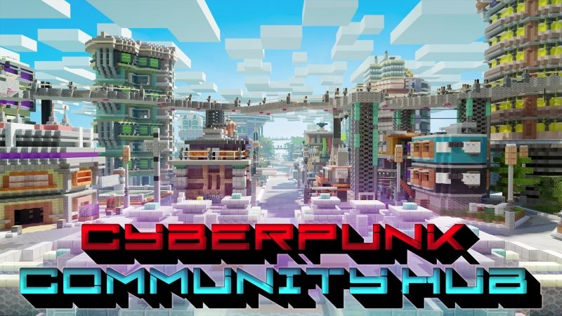 Cyberpunk Community Hub on the Minecraft Marketplace by Dig Down Studios