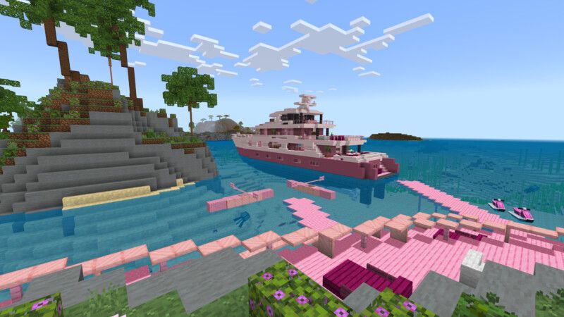 Cute Pink Modern Mansion by CrackedCubes