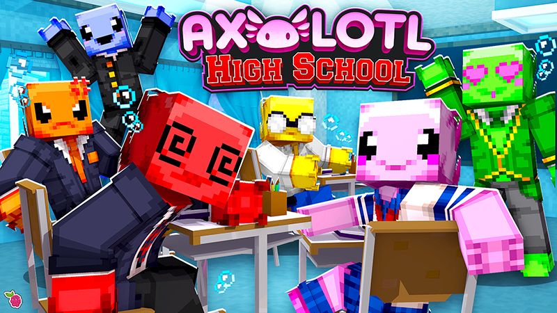 Axolotl High School on the Minecraft Marketplace by Razzleberries Axolotl High School on the Minecraft Marketplace by Razzleberries