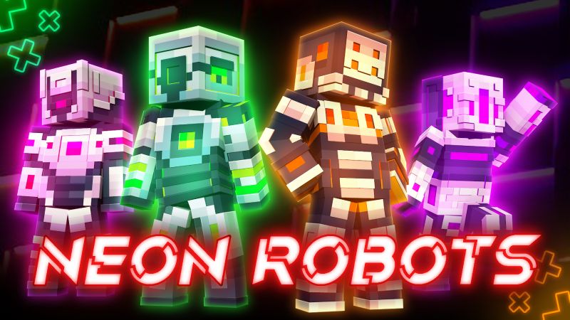 Neon Robots on the Minecraft Marketplace by HeroPixels