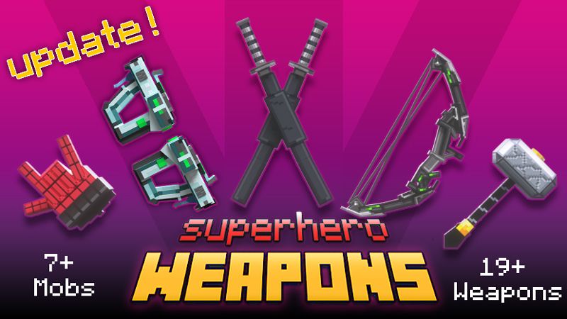Superhero Weapons on the Minecraft Marketplace by Next Studio Superhero Weapons on the Minecraft Marketplace by Next Studio