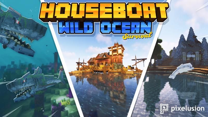 Houseboat Survival Wild Ocean on the Minecraft Marketplace by Pixelusion