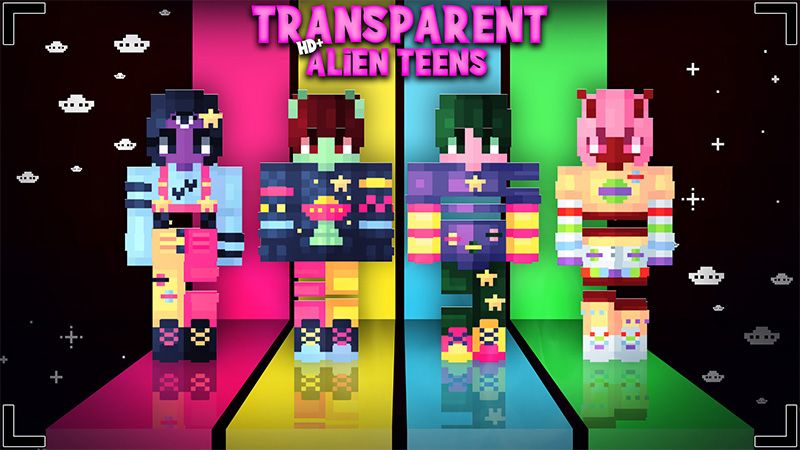 HD Transparent Alien Teens on the Minecraft Marketplace by Glowfischdesigns