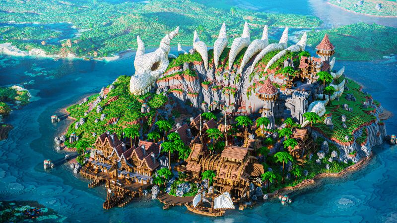 Dragon Skeleton Island on the Minecraft Marketplace by CrackedCubes