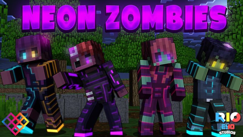 Neon Zombies on the Minecraft Marketplace by Rainbow Theory