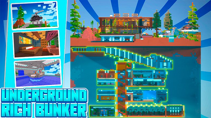 Underground Rich Bunker on the Minecraft Marketplace by UnderBlocks Studios Underground Rich Bunker on the Minecraft Marketplace by UnderBlocks Studios