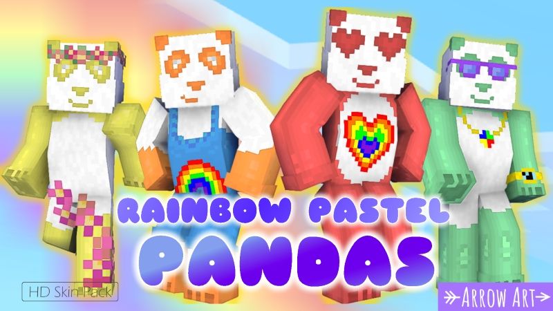 Rainbow Pastel Pandas