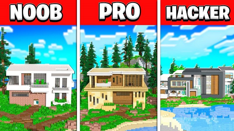 Mansion: Noob Vs Pro Vs Hacker