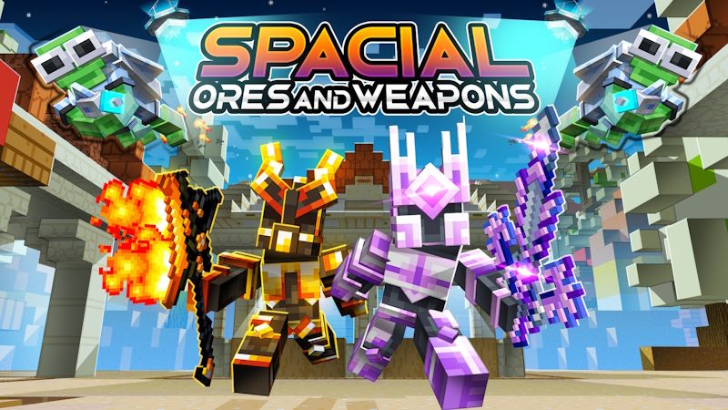 Spacial Ores and Weapons on the Minecraft Marketplace by Pixell Studio