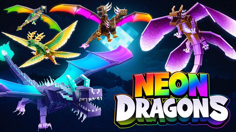 Neon Dragons on the Minecraft Marketplace by CubeCraft Games