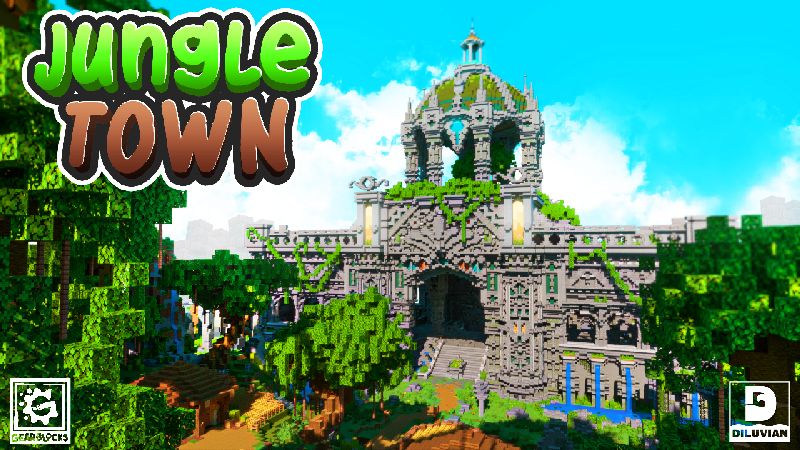 Jungle Town on the Minecraft Marketplace by Gearblocks Jungle Town on the Minecraft Marketplace by Gearblocks