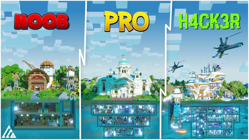 Bunker Noob vs Pro vs Hacker on the Minecraft Marketplace by Vertexcubed Bunker Noob vs Pro vs Hacker on the Minecraft Marketplace by Vertexcubed
