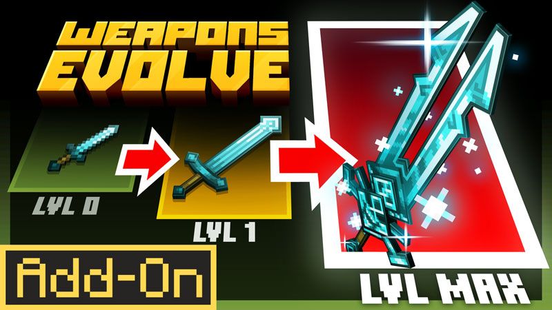 Weapons Evolve AddOn on the Minecraft Marketplace by HorizonBlocks
