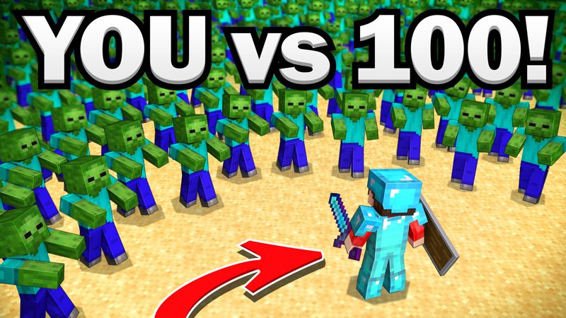 YOU vs 100 on the Minecraft Marketplace by GoE-Craft YOU vs 100 on the Minecraft Marketplace by GoE-Craft