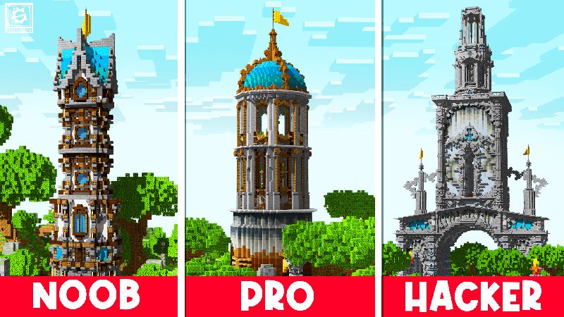 Tower Noob x Pro x Hacker on the Minecraft Marketplace by Gearblocks Tower Noob x Pro x Hacker on the Minecraft Marketplace by Gearblocks