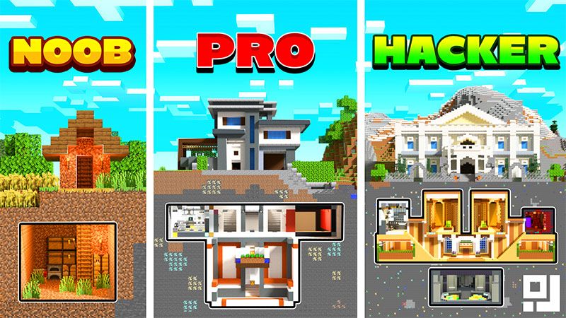 Noob VS Pro VS Hacker Bunkers on the Minecraft Marketplace by inPixel Noob VS Pro VS Hacker Bunkers on the Minecraft Marketplace by inPixel