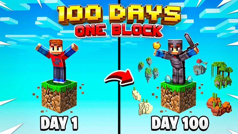 I Survived 100 Days on ONE LUCKY BLOCK in Hardcore Minecraft 
