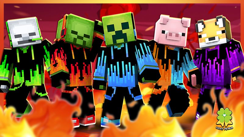Fire Gamer Mobs on the Minecraft Marketplace by The Lucky Petals