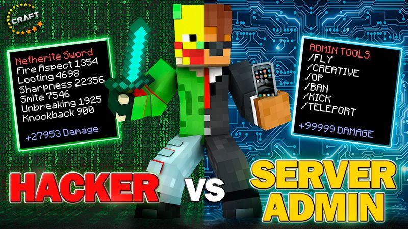 Hacker vs Server Admin on the Minecraft Marketplace by The Craft Stars Hacker vs Server Admin on the Minecraft Marketplace by The Craft Stars